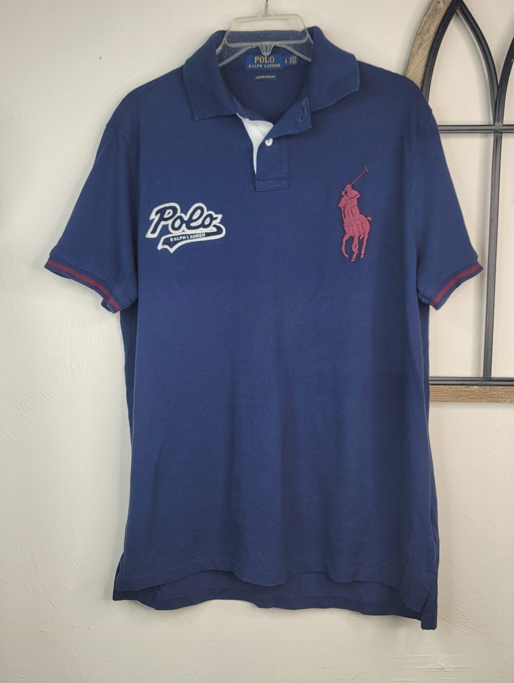 Polo Ralph Lauren Big Pony Navy Blue Polo Streetwear Preppy Size Large